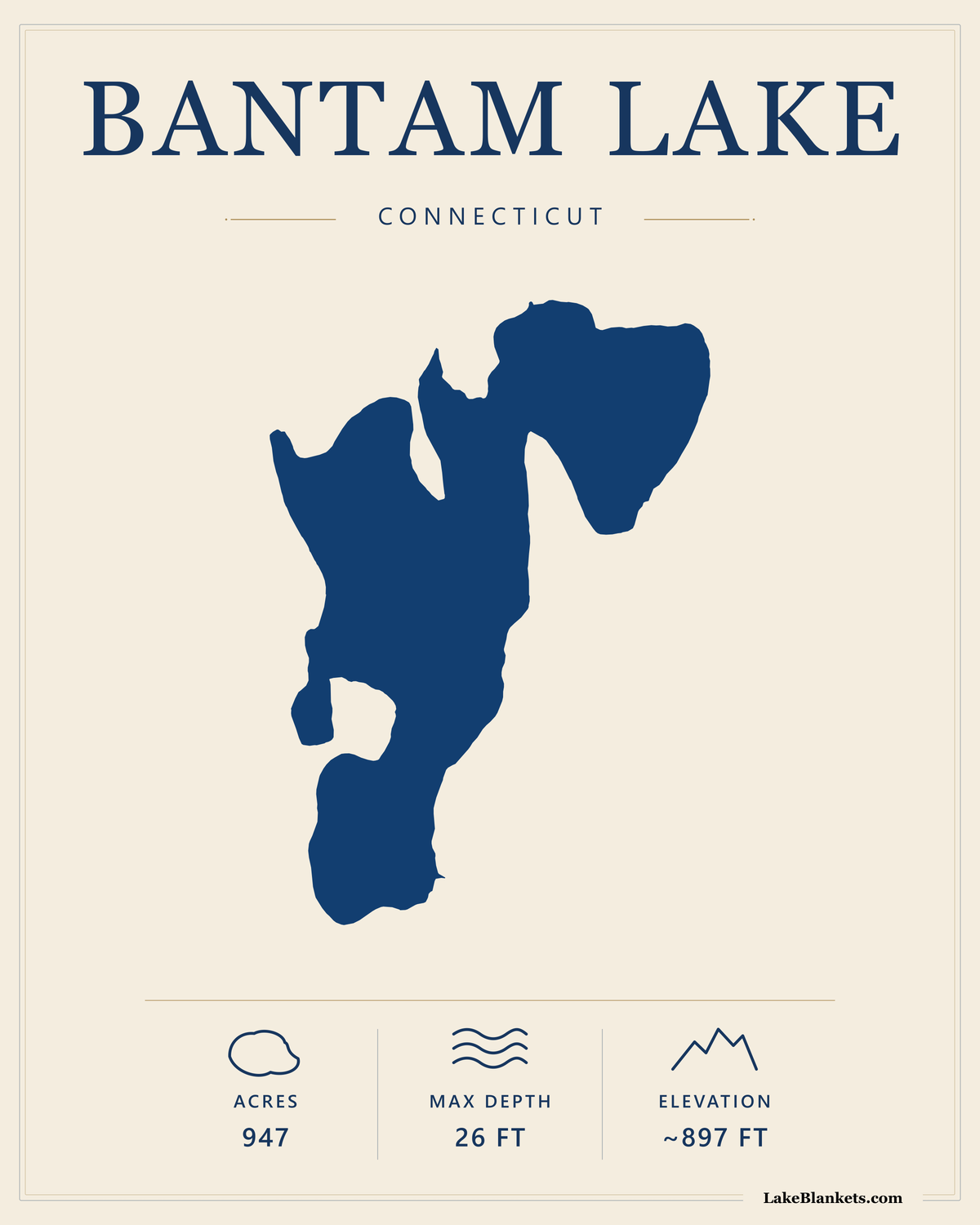 Bantam Lake Minimalist Premium Lightweight Fleece blanket design