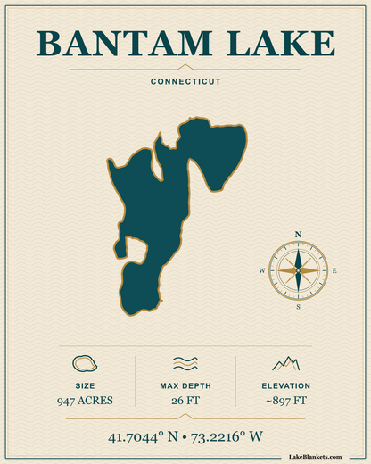 Bantam Lake Minimalist Navigation Premium Lightweight Fleece blanket design