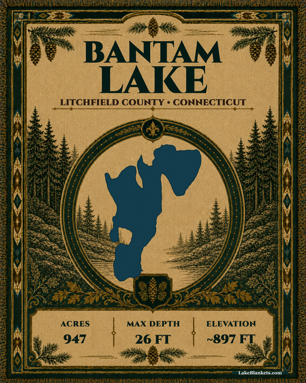 Bantam Lake Woven Heritage Woven blanket design