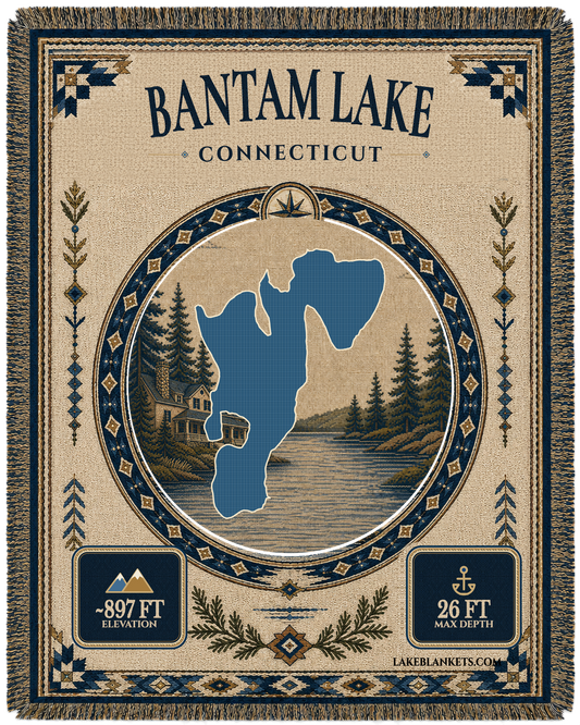 Bantam Lake Woven Landmark Medallion Woven blanket design
