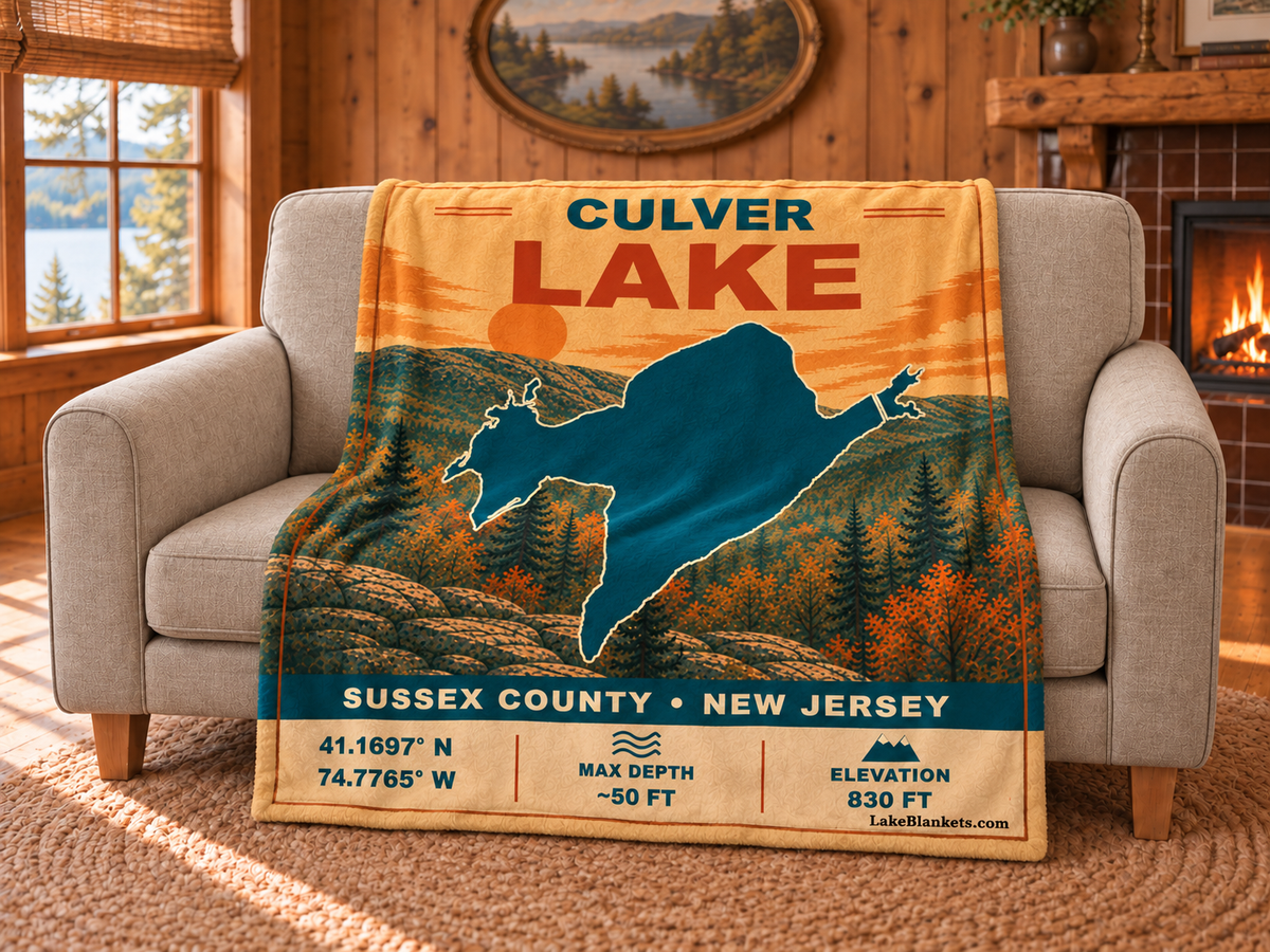 Culver Lake Vintage blanket draped over a couch