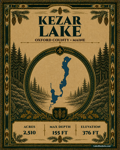 Kezar Lake Maine Woven Heritage blanket design