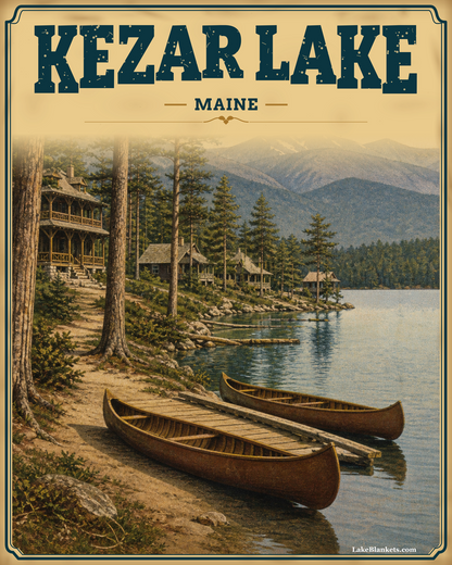 Kezar Lake Maine Photoesc premium Sherpa fleece blanket design