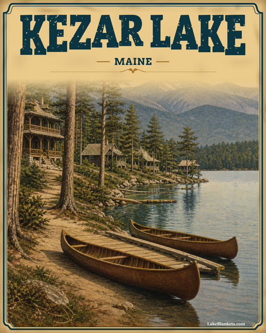 Kezar Lake Maine Photoesc premium Sherpa fleece blanket design