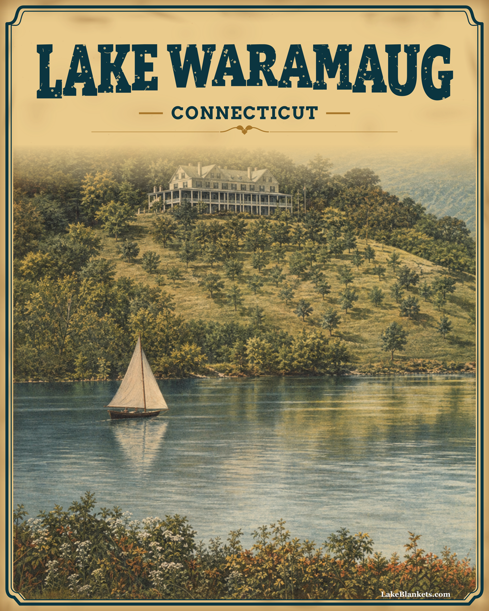 Lake Waramaug Photoesc Premium Sherpa Fleece blanket design