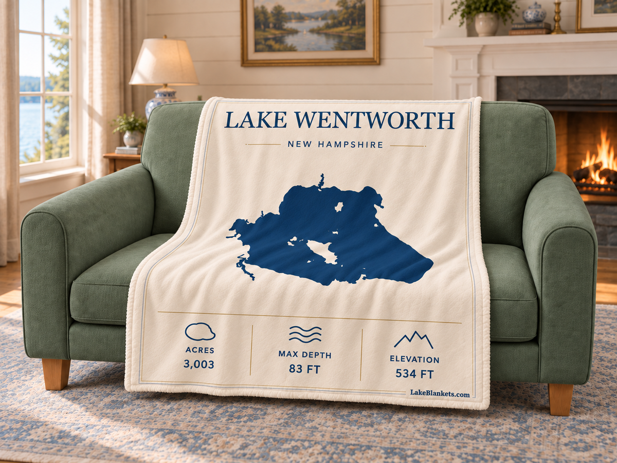 Lake Wentworth Minimalist blanket draped over a couch