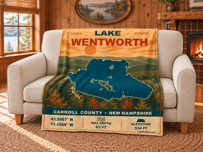 Lake Wentworth Vintage blanket draped over a couch
