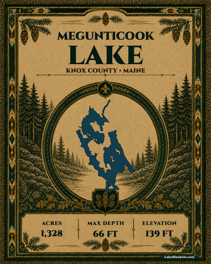 Megunticook Lake Maine Woven Heritage woven blanket design