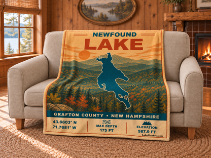 Newfound Lake Vintage blanket draped over a couch