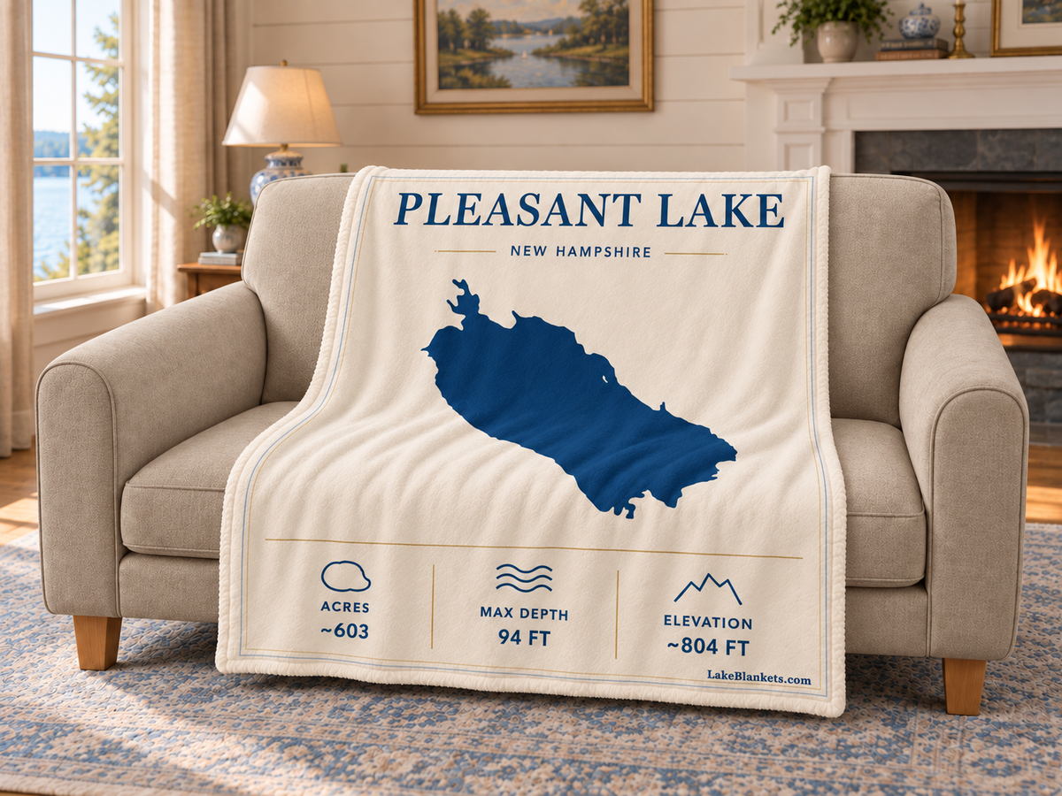 Pleasant Lake (New London) Minimalist blanket draped over a couch