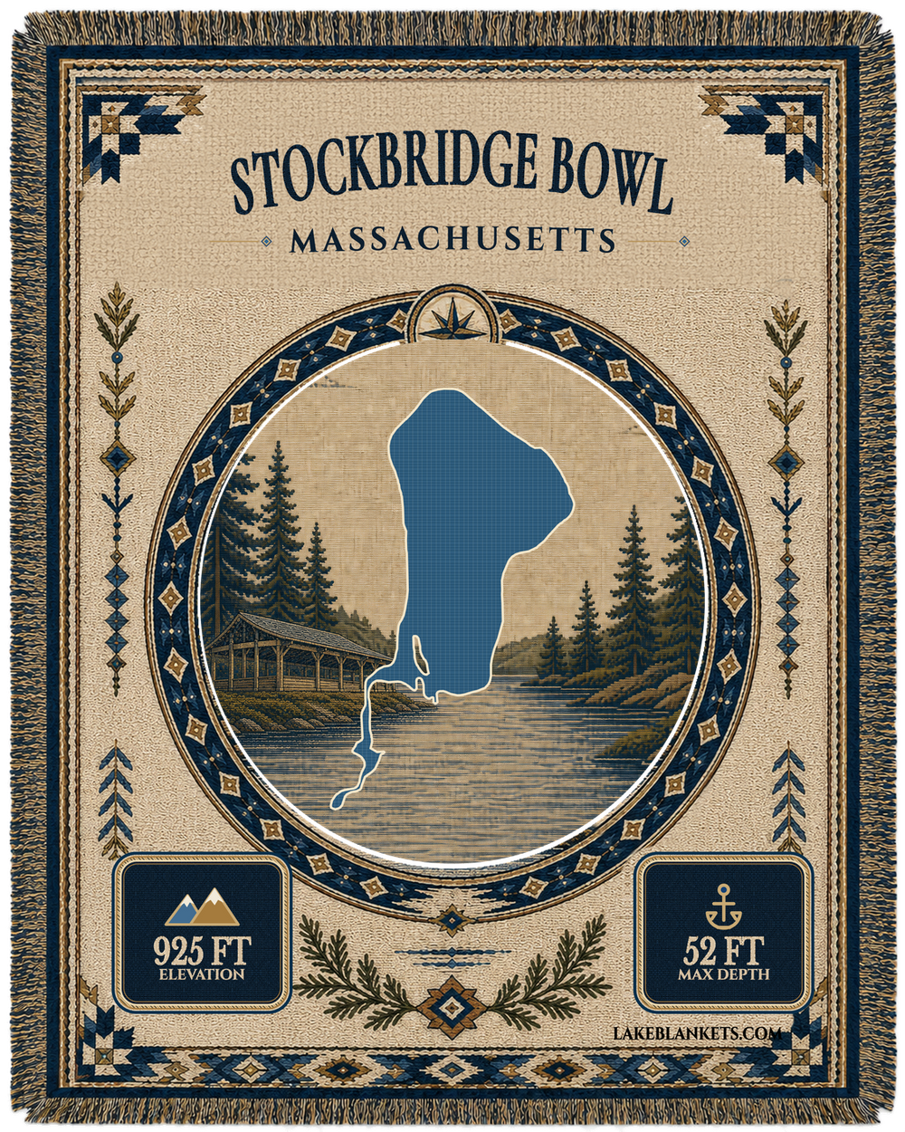 Stockbridge Bowl Woven Landmark Medallion woven blanket design