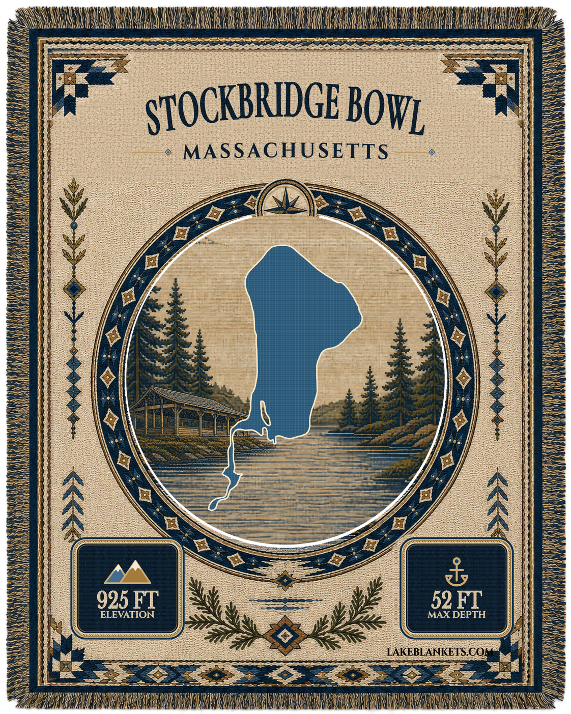 Stockbridge Bowl Woven Landmark Medallion woven blanket design