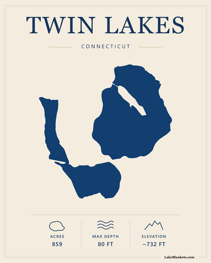 Twin Lakes (Washinee / Washining) Minimalist Premium Lightweight Fleece blanket design