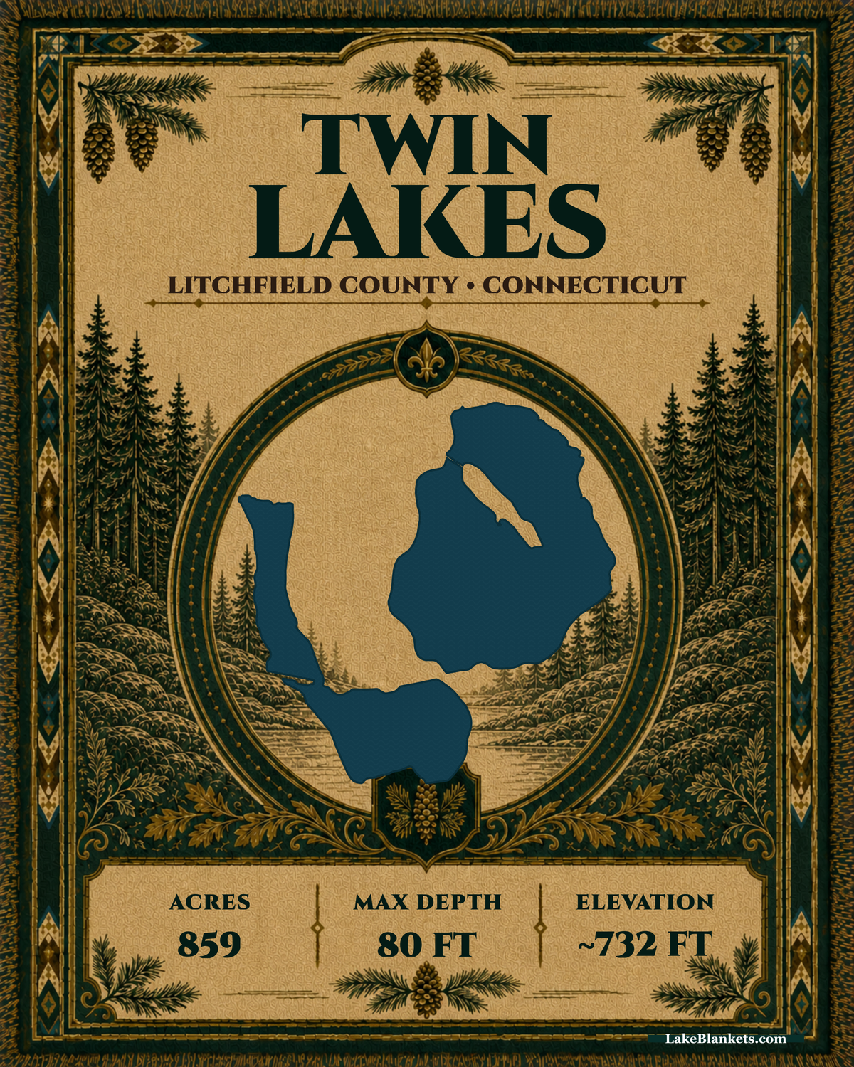 Twin Lakes (Washinee / Washining) Woven Heritage Woven blanket design