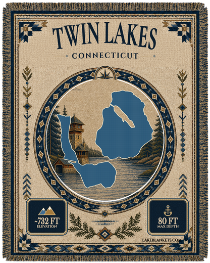 Twin Lakes (Washinee / Washining) Woven Landmark Medallion Woven blanket design