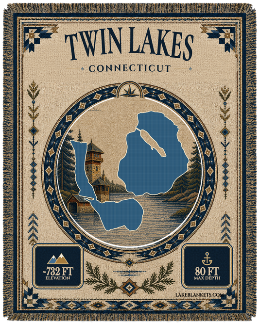 Twin Lakes (Washinee / Washining) Woven Landmark Medallion Woven blanket design