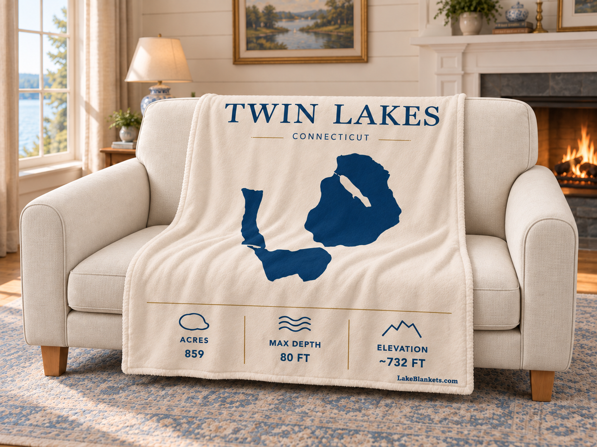 Twin Lakes (Washinee / Washining) Minimalist blanket draped over a couch