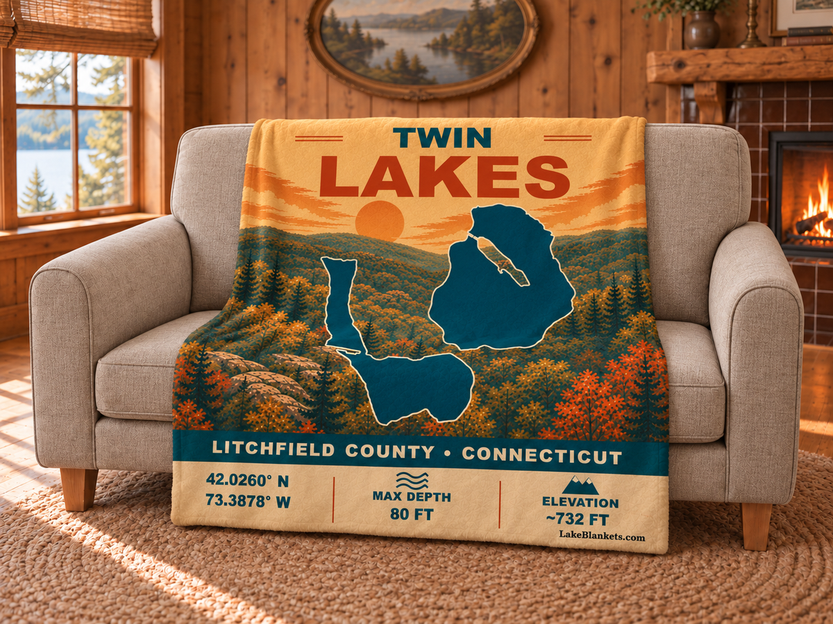 Twin Lakes (Washinee / Washining) Vintage blanket draped over a couch