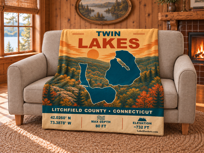 Twin Lakes (Washinee / Washining) Vintage blanket draped over a couch