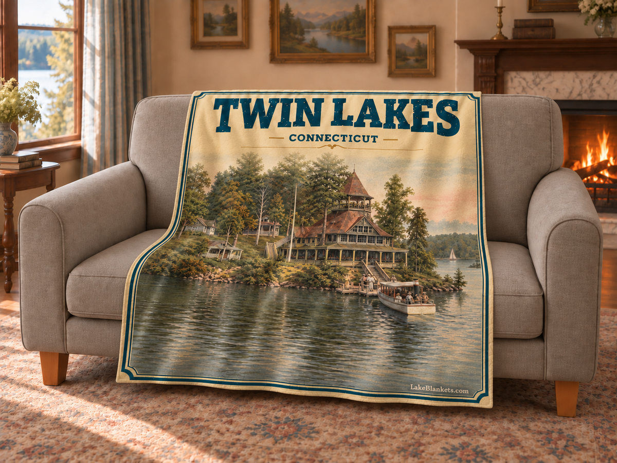 Twin Lakes (Washinee / Washining) Photoesc blanket draped over a couch