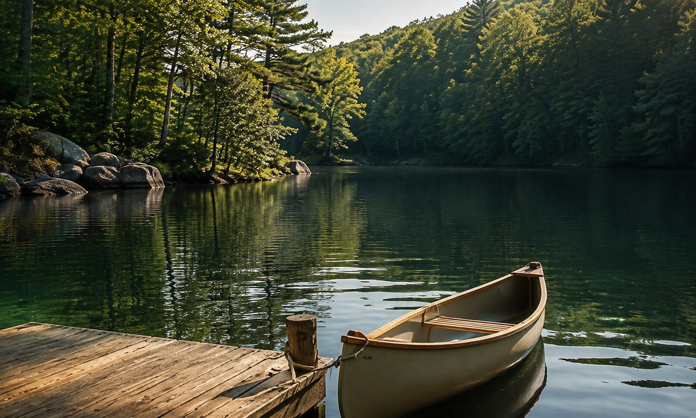Warm lake-life view inspired by Green Pond