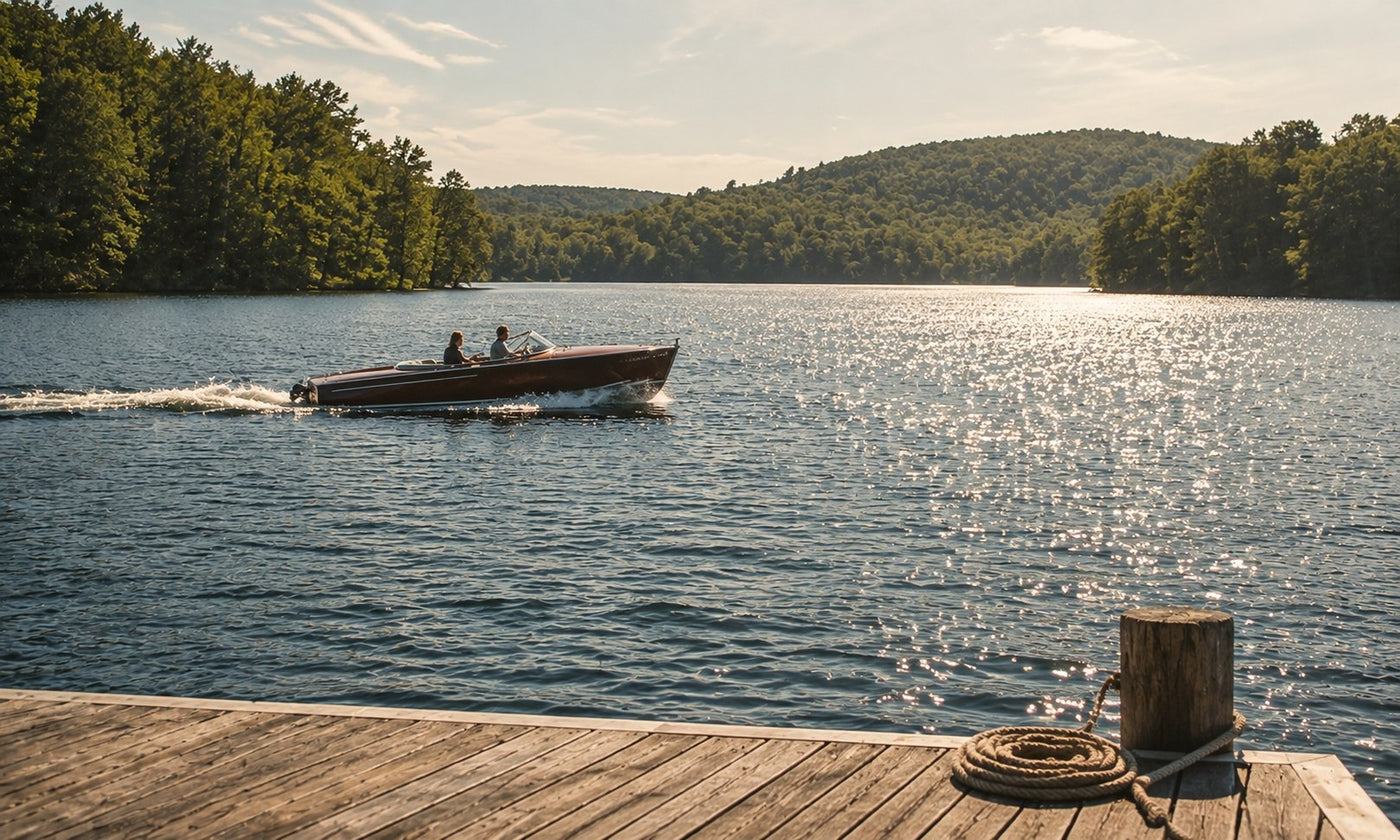 Warm lake-life view inspired by Lake Mahopac