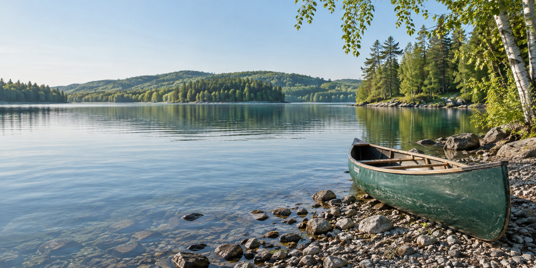 Peaceful lake-country scenery