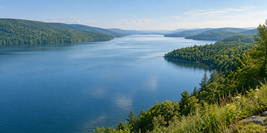 Lake-country scenery inspired by New York
