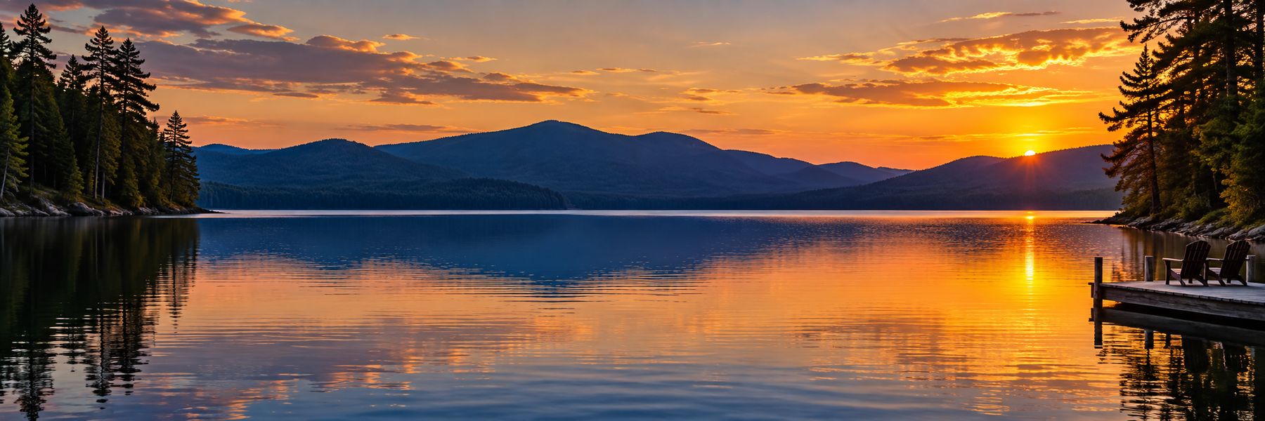 Peaceful lake-country scenery
